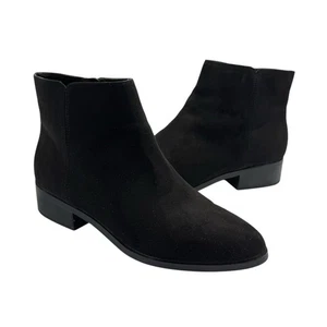 J. Crew 8 Damen-Stiefeletten schwarz veganes Wildlederimitat Reißverschluss Booties einfach - Bild 1 von 11