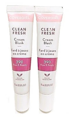 Lote de 2 Covergirl Crema Rubor Fresca Limpia #390 Madura y Lista Foto 1 de 2