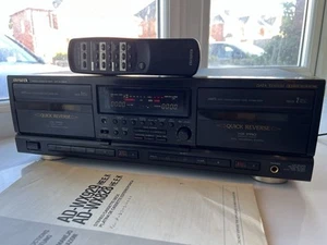 Rare Aiwa AD-WX929 Twin Cassette Deck Dual Recording High-Speed Dubbing Remote - Picture 1 of 17