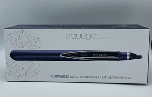 Aquage by BaByliss Pro Advanced Digital 1" Straightener Flat Iron Blue Curl 455 - Picture 1 of 6