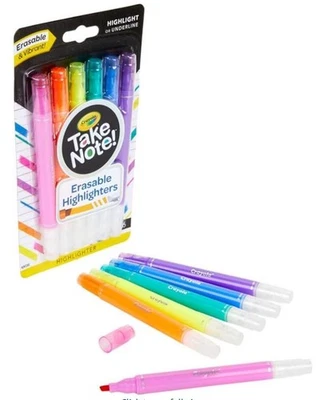 Crayola Take Note Erasable Highlighters  Assorted No Bleed Highlighters Gifts - Image 1 of 4