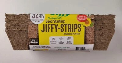 Jiffy-Strips, Inicio Semilla Biodegradable, 32 Células de Turba Orgánicas, 4 Tiras de 8 Foto 1 de 3