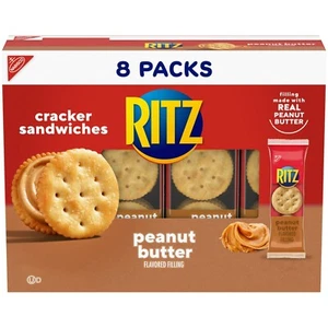 Nabisco Ritz Peanut Butter Cracker Sandwiches 1.38 Ounce (Pack of 8) - Picture 1 of 11