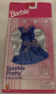 1996 Barbie Sparkle Pretty Fashions Royal Blue Silver Vestido de Fiesta con Zapatos - Imagen 1 de 3