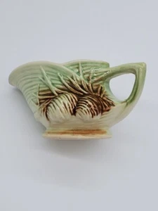 Vintage McCoy Pottery creamer & sugar bowl set Pine Cone Embossed Pattern green - Picture 1 of 5