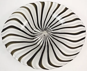 Murano Black & White Swirl Glass Bowl/Dino Martens Mezza Filigrana/MCM/BEAUTIFUL - Picture 1 of 5