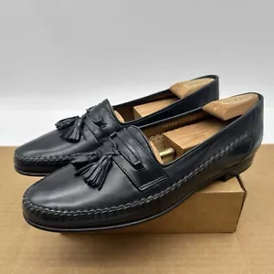 BRUNO MAGLI Mens Casual Dress Shoes Dark Blue Italian Tassel Loafers Size 10.5 M - Picture 1 of 18