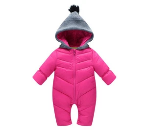 Newborn Baby Girls Boys Romper Winter Warm Hooded Jumpsuit Clothes Outfits - Bild 1 von 11