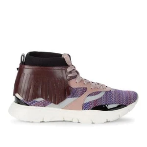 Valentino Men's Colorblock Leather Fringe-Trim Collar High-top Sneakers - Picture 1 of 4