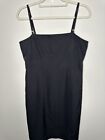 Mini robe vintage BCBG col carré noir sans manches cocktail femmes années 12 90