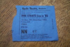 USED TICKET STUB DIRE STRAITS MANCHESTER 1985