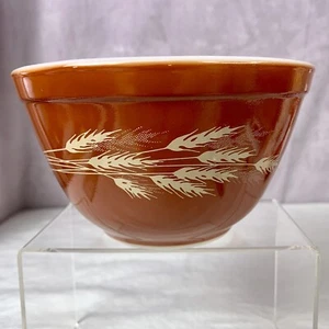 Cuenco de anidación mezclador trigo cosecha otoño Pyrex vintage #401 pequeño 750 ml - Imagen 1 de 13