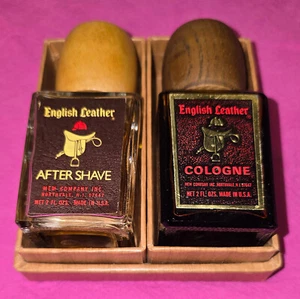 Vtg English Leather Gift Set – Col & After Shave – 2oz Each – Original box - Picture 1 of 4