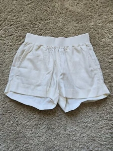 Faherty Arlie Day Pantalones Cortos Crema Mezcla Lino Mujer S Diario Informal - Imagen 1 de 9