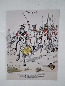 Cartolina Post Card Regno di Napoli 1812 uniformi del 1° 2° Reggimento Fanteria - Picture 1 of 1