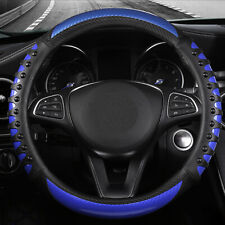Racing Sport Steering Wheel Cover Car Accessories Leather  Wearproof Black/Blue 