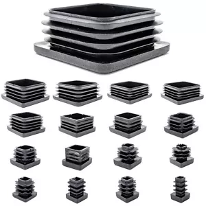 Square Tube Inserts - Black Blanking End Caps - Furniture Feet - Made in Germany - Picture 1 of 57