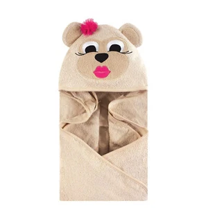 Hudson Baby Infant Girl Cotton Animal Face Hooded Towel, Miss Monkey, One Size - Picture 1 of 1