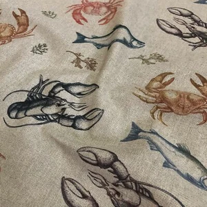 Marine Life Digitaldruck Cotton Rich Leinen Stoff Gardine Polster - Bild 1 von 3