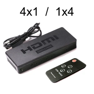 4x1 HDMI Switch 1x4 HDMI Splitter Video Converter 1080P for DVD PS3 PS4 PC HDTV - Picture 1 of 13