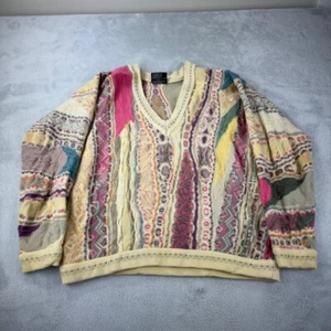 Coogi Australia Cream / Pink Vintage Wool Sweater Women’s Size L - Picture 1 of 16