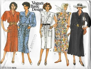 Vogue’s Basic Design Muster 1674 Kleid IN 5 Variationen Größe 14-16-18 UNGESCHNITTEN - Bild 1 von 3