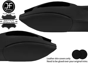 BLACK BLACK 2X KNEE PAD LEATHER COVERS FOR PORSCHE BOXSTER 986 96-04 STYLE 2 - Picture 1 of 2