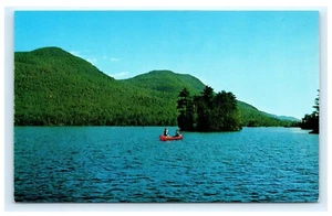 Canotaje Islas Estrechas Lengua Montaña Lago George NY Adirondacks Postal E1 - Imagen 1 de 2