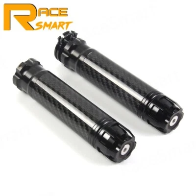 Empuñaduras de manillar de fibra de carbono de 22 mm para Kawasaki Ninja ZX6R ZX9R ZX10R ZX12R ZX14R Foto 1 de 4