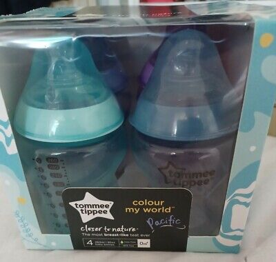 Tommee Tippee Closer To Nature 260ml Feeding Bottles 4 Pack BN • 3.77€