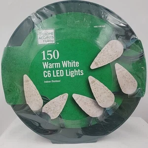 Home Accents Holiday 150 Warm White Faceted C6 LED Christmas Lights -New Sealed! - Picture 1 of 3