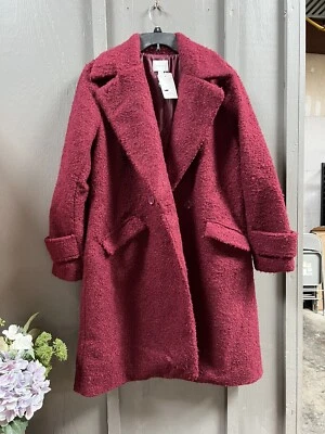 Abrigo para mujer NINE WEST Boucle Madln granate talla grande nuevo con etiquetas Foto 1 de 4