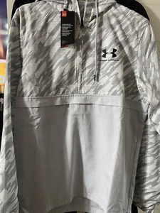 Under Armour Half Zip Men’s Pullover Jacket. White/Grey Camouflage BNWT Small - Picture 1 of 4