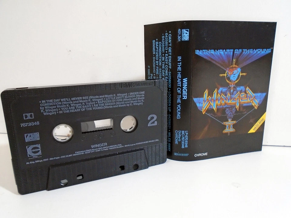 WINGER IN THE HEART OF THE YOUNG BRAZIL PRESS CASSETTE CHROME ATLANTIC 401.301 - Image 1 of 4