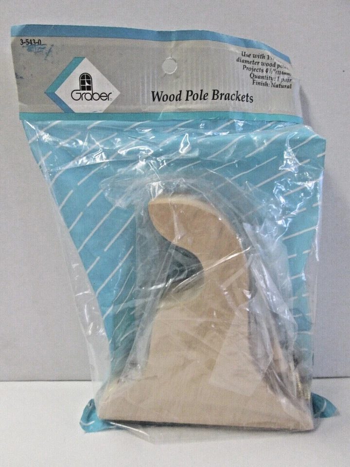 ¡NUEVO! (2) SOPORTES POSTE MADERA GRABADOR, Nº 3-543-0 ACABADO MADERA NATURAL Foto 1 de 2