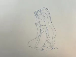 Vintage Disney Original Production Drawing From " Thumbelina “ 1990’s - Picture 1 of 2