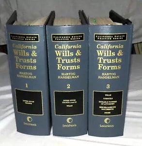California Wills & Trusts Forms Hartog Handleman LexisNexis THREE Volumes 2005 - Picture 1 of 4