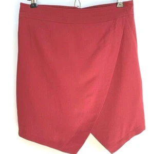 Madewell Rock S weinrot Seide gefüttert kurz Faux Wickel Gummizug Damen - Bild 1 von 8