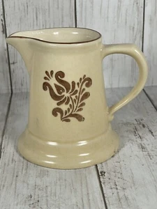 Vintage Pfaltzgraff Village Stoneware Beige Brown Creamer Pitcher USA - Picture 1 of 4
