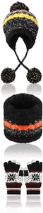 Winter Beanie Hat, Circle Scarf and Touchscreen Gloves Set - Picture 1 of 2