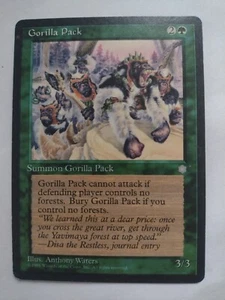 MTG Magic The Gathering Card Gorilla Pack Summon Gorilla Pack Green Ice Age 1995 - Picture 1 of 2