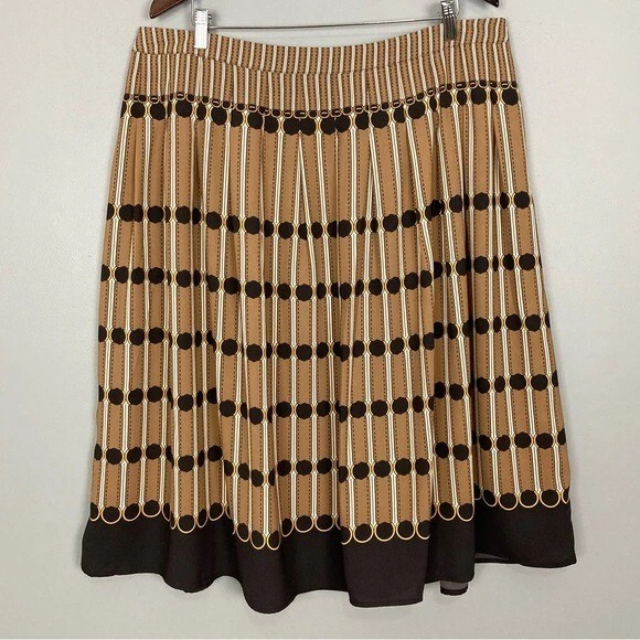 Falda midi plisada a rayas ecuestres Talbots para mujer talla 18 clásica preppy Foto 1 de 4