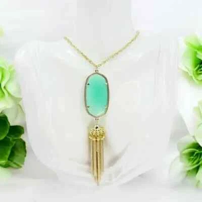 Collar Colgante Largo Kendra Scott Rayne Calcedonia Verde. Venta al por menor $80 Foto 1 de 4