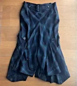 JUNYA WATANABE Comme Des Garcons Culottes Skirt SS Women's Navy Check Long Used - Picture 1 of 5