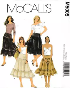 Gonna boho con volant Misses 2005 modello da cucire taglia a scelta 6-20 McCall's 5005 fuori produzione - Foto 1 di 3