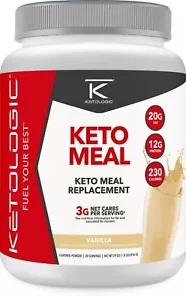KetoLogic Keto Meal Replacement Shake Powder (Vanilla) (20 Servings) - Picture 1 of 5