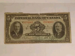 Billete de 5 dólares del Banco Imperial de Canadá 1939 de Canadá - Imagen 1 de 10