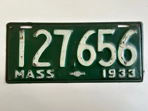 1933 Massachusetts License Plate All Original - Picture 1 of 1
