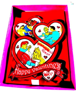 Happy Valentines 2007 Jumbo LE 500 DLR Pin Disneyland Resort Prinzessinnen tanzen - Bild 1 von 2