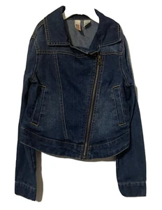 Chaqueta de mezclilla mangas largas para niña, estilo casual. - Picture 1 of 6